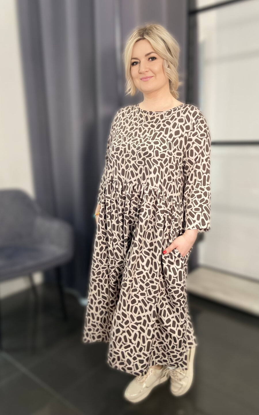  Rüschenkleid mit Taschen LIVE Shopping am 19.03.2023