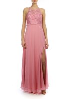 Damen Neckholder Abendkleid mit Schlitz/Glitzer 9143