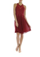 Neckholder Cocktailkleid mit Glitzer Knielang 9142