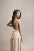 Pailletten Bandeau Abendkleid R1329 Bodenlang