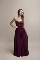 Pailletten Bandeau Abendkleid R1329 Bodenlang