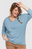 Damen Plus Size Basic Shirt mit 3/4 Ärmeln