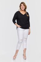 Damen Plus Size Basic Shirt mit 3/4 Ärmeln
