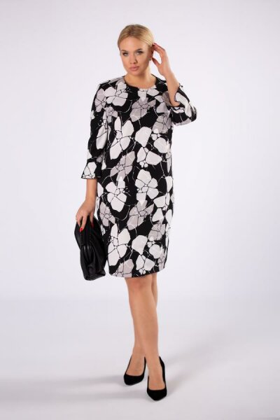 Elegantes Kleid PM81501 mit tailliertem Schnitt und Rüschen an den Ärmeln
