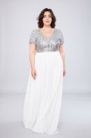 Bodenlanges Abendkleid mit Pailetten R1385QS Plus Size