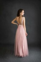 Bodenlanges Pailetten-Abenkleid mit Tüllrock HM2225