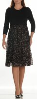 Freizeitkleid EM17735 3/4Ärmeln GepunkteteRock Schwarz 42