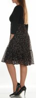 Freizeitkleid EM17735 3/4Ärmeln GepunkteteRock Schwarz 42