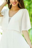 Festliches Maxikleid mit Plisseerock  R1429 Flügelärmel