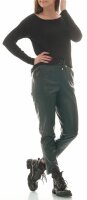 Damen Chino Kunstlederhose EM19056