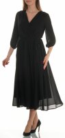 Damen schlichtes Midi Cocktailkleid A-Linie mit Ärmeln EM2149