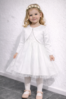 Kinderbolero Satin mit Perlen BBC-301 Mädchen  Langarm
