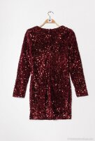 Pailletten Party Mini Kleid Langarm H1257