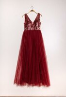 Abendkleid Pailletten Tüll Maxi Kleid H-2033
