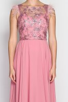 Abendkleid mit Feder-Ärmeln 98352