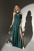 Satinkleid Abendkleid mit Schlitz 276-13