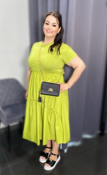 Casual Rüschenkleid mit Taschen