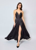 Satin Abendkleid mit Strassteinchen Träger HM2298 Flieder M