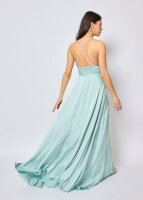 Satin Abendkleid mit Strassteinchen Träger HM2298 Flieder M