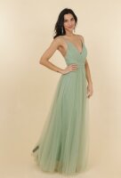 Tüll-Abendkleid mit Schlitz R1852