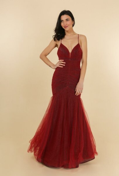 Glitzer Abendkleid Meerjungfrau-Schnitt R1861