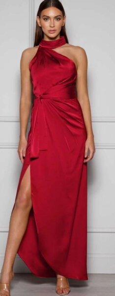 Asymmetrisches Abendkleid Satin 517003