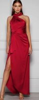 Wickelkleid Asymmetrisches Abendkleid Satin 517003