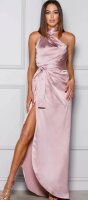 Wickelkleid Asymmetrisches Abendkleid Satin 517003