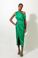 Wickelkleid One-Shoulder Asymmetrisches Satin 516031