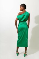 Wickelkleid One-Shoulder Asymmetrisches Satin 516031