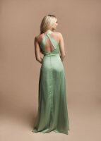 Satin Neckholder Abendkleid mit Schlitz R1459