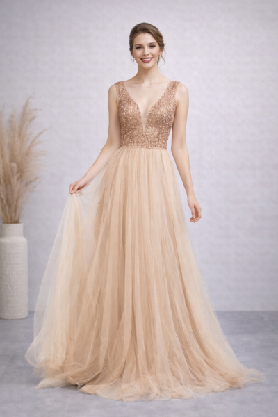 Wunederschönes Abenkleid Bodenlang M885