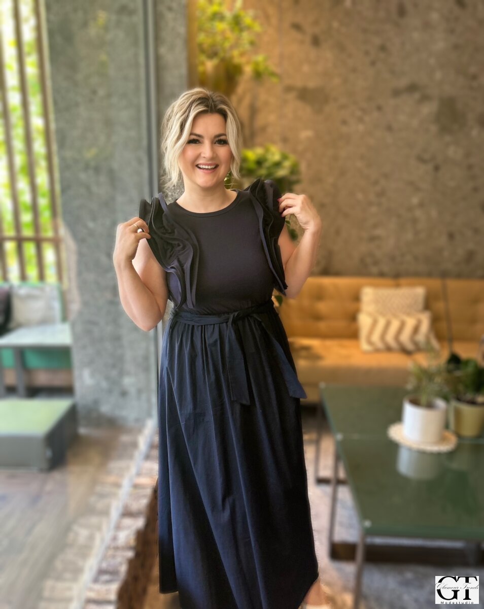 Baby Mädchen Kleid Mit Rüschenärmeln - Niedliches Outfit Mit Schleife & Hosenträgern