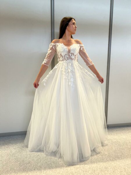 Brautkleid mit Ärmeln Schulterfrei 851005