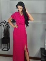 Abendkleid mit Flügelärmeln 28743 Rosa 42