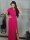 Abendkleid mit Flügelärmeln 28743 Rosa 42
