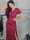 Abendkleid mit Flügelärmeln 28743 Rosa 42