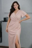 Abendkleid mit Flügelärmeln 28743 Rosa 48