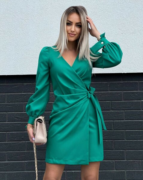 Wickelkleid min langen Ärmeln