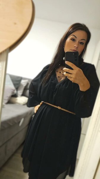 Tunika Kleid Chiffon 3351 Langarm