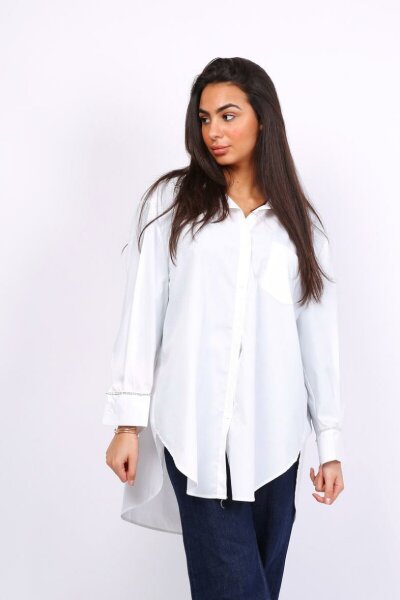 Oversize Damenhemd Basic KF23068BB