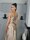 One Shoulder Satin Abendkleid mit Kette EM86272