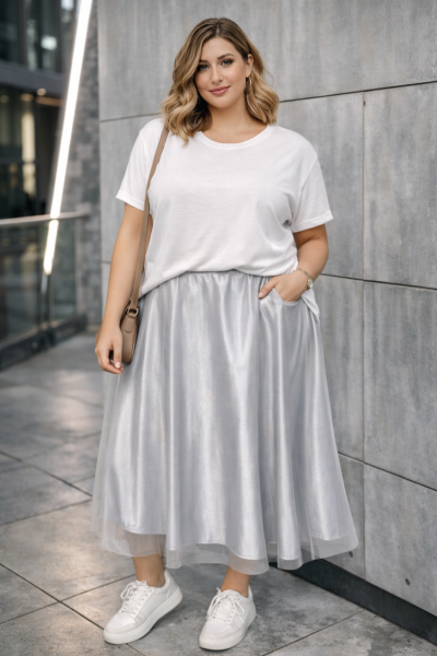 Tüllrock in Midi Länge