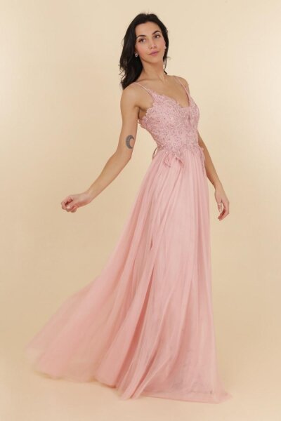 Abendkleid Softtüll mit Schnürung R1849