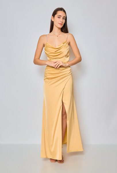 Abendkleid Satin mit Strasssteinchen-Träger  R8320