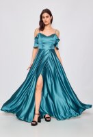 Satin Abendkleid mit Schnürung R8323