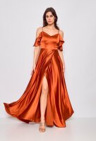 Satin Abendkleid mit Schnürung R8323