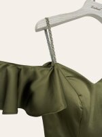Satin Abendkleid mit Schnürung R8323
