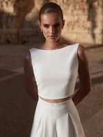 Brauthose aus Stretch-Crepe Nina/Bianco Evento