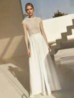 Brauthose aus Stretch-Crepe Nina/Bianco Evento